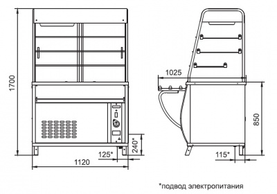 Схема прилавка-витрины холодильного ПВВ(Н)-70Т-С